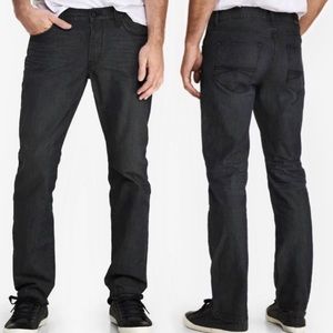 Express Washed Black Kingston Classic Fit Straight Leg Denim Jeans